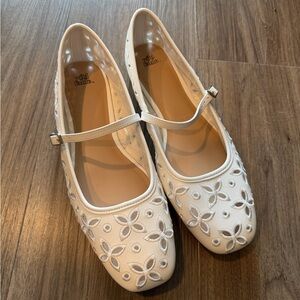 Wild Fable Cream Floral Cutout Mary Jane Flats